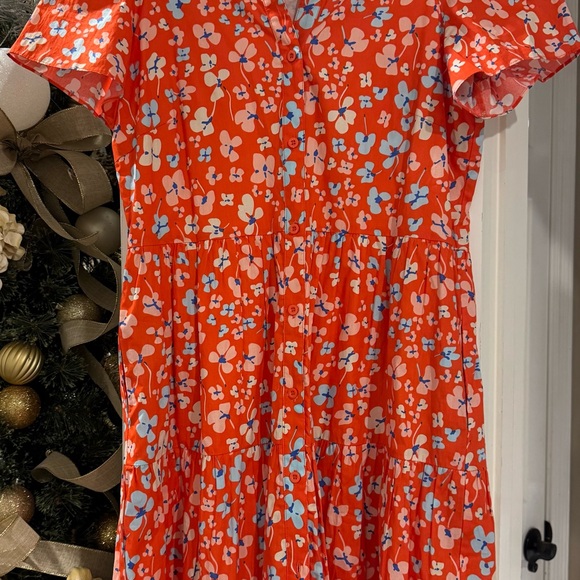 Jade Other - Jade Women’s Sz SMALL Dress - Red and Blue Floral with flutter sleeves